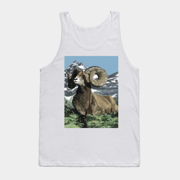 mountain goat Tank Top by digital oil painting